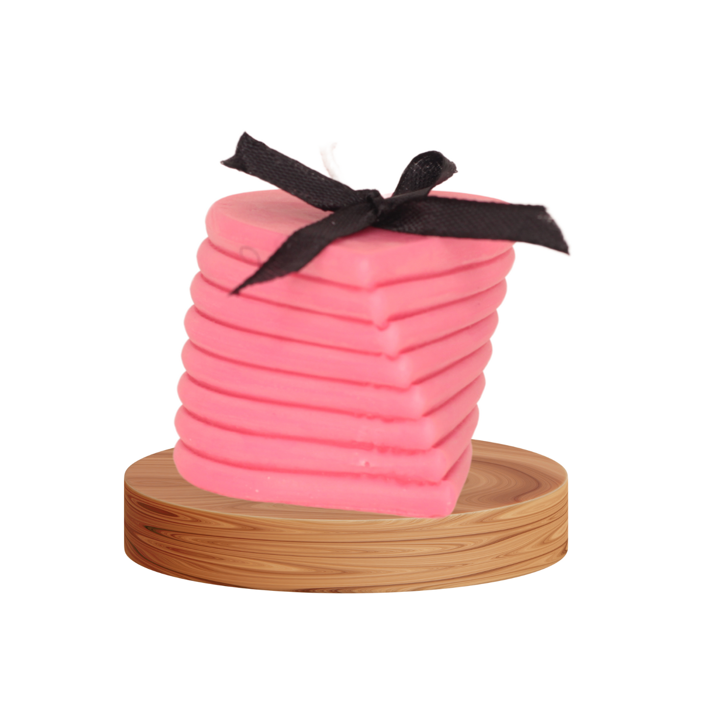 Whispers of Spring: Scented Candles (Heart Flat Stack) Pink