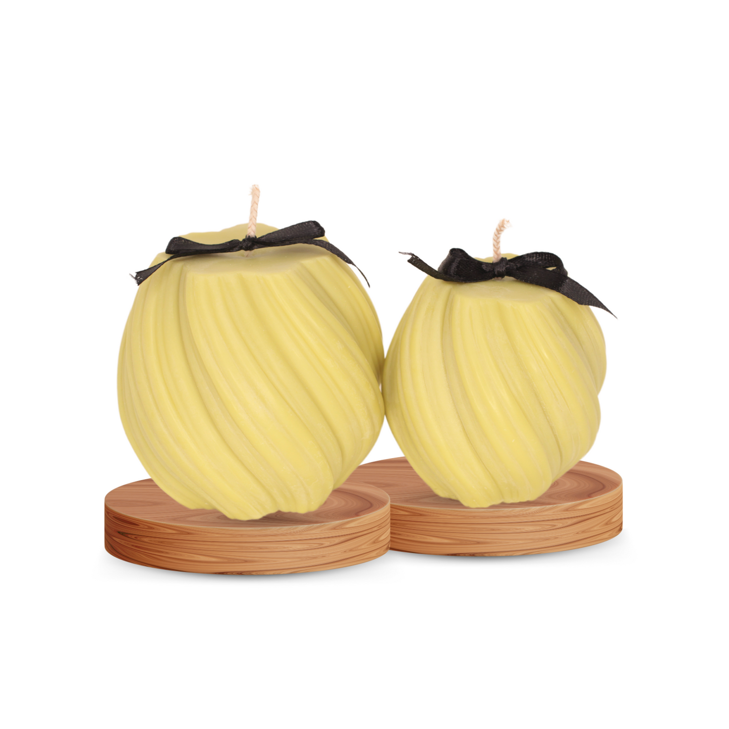 Whispers of Spring: Scented Candles (Curve sculpt 500gm) (Set of 2) Lime