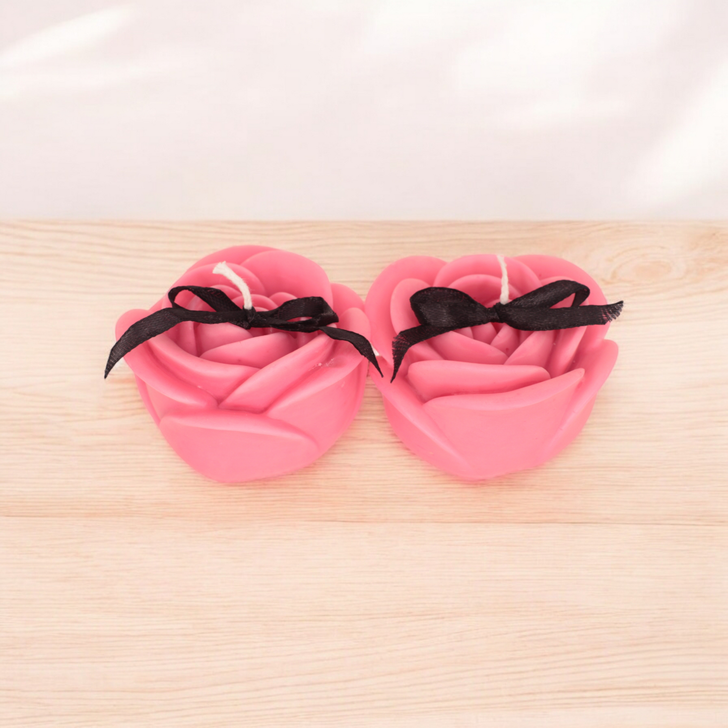 Whispers of Spring: Scented Candles (Flat Rose 100gm) Pink