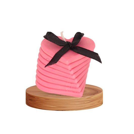Whispers of Spring: Scented Candles (Heart Flat Stack) Pink