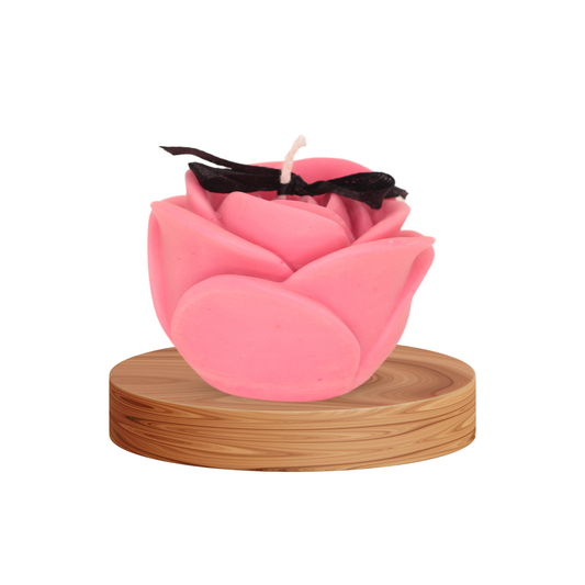 Whispers of Spring: Scented Candles (Flat Rose 100gm) Pink