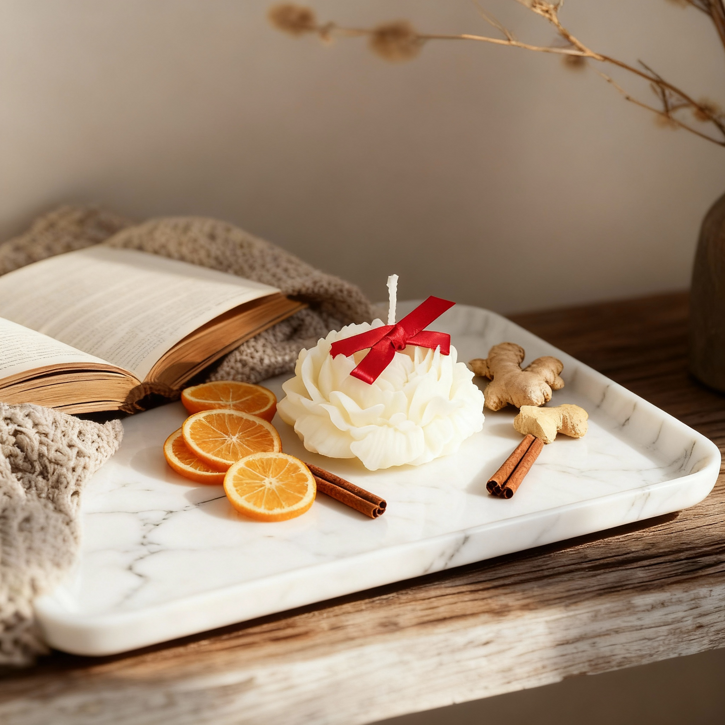 Citrus Groove: Scented Candles (White)