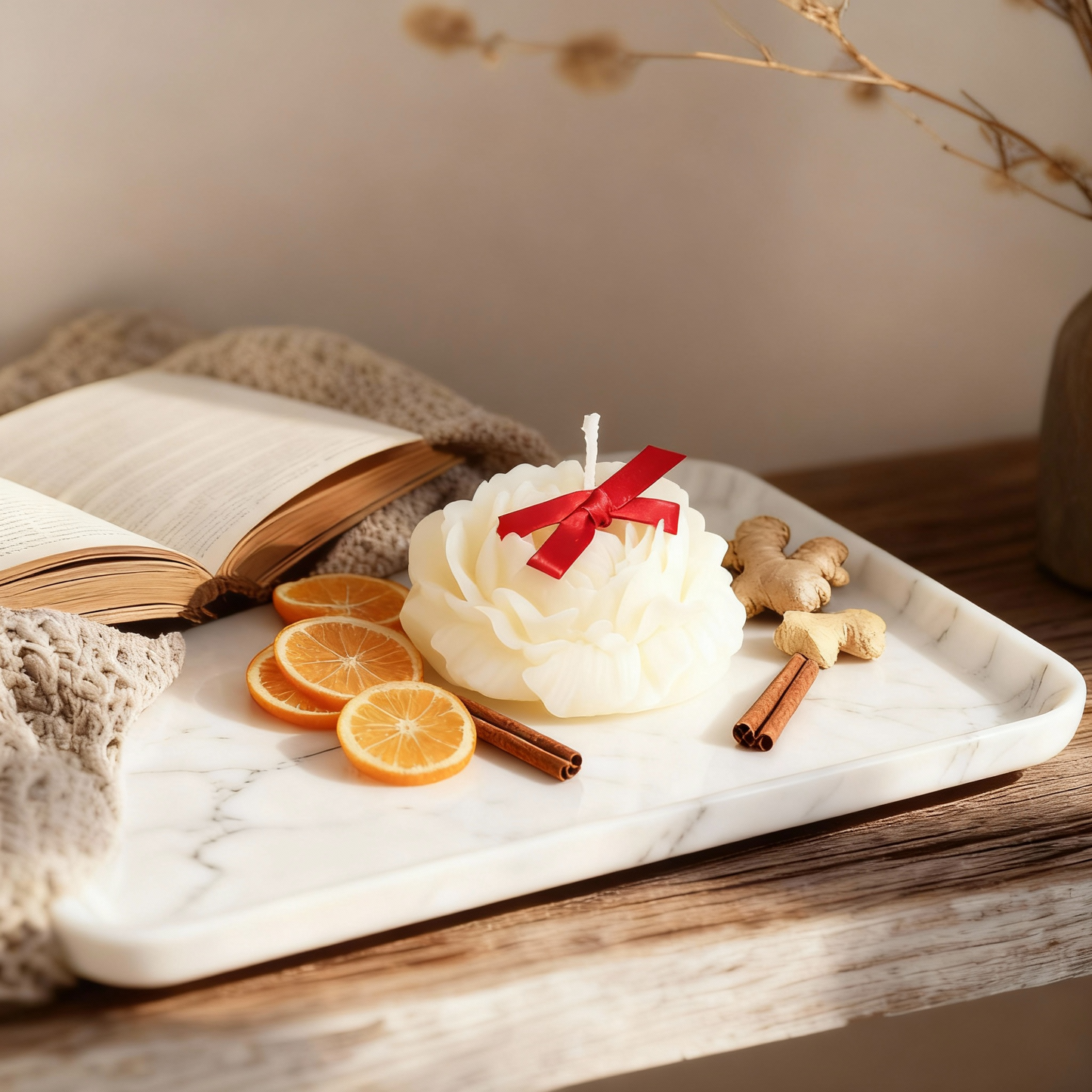 Citrus Groove: Scented Candles (White)