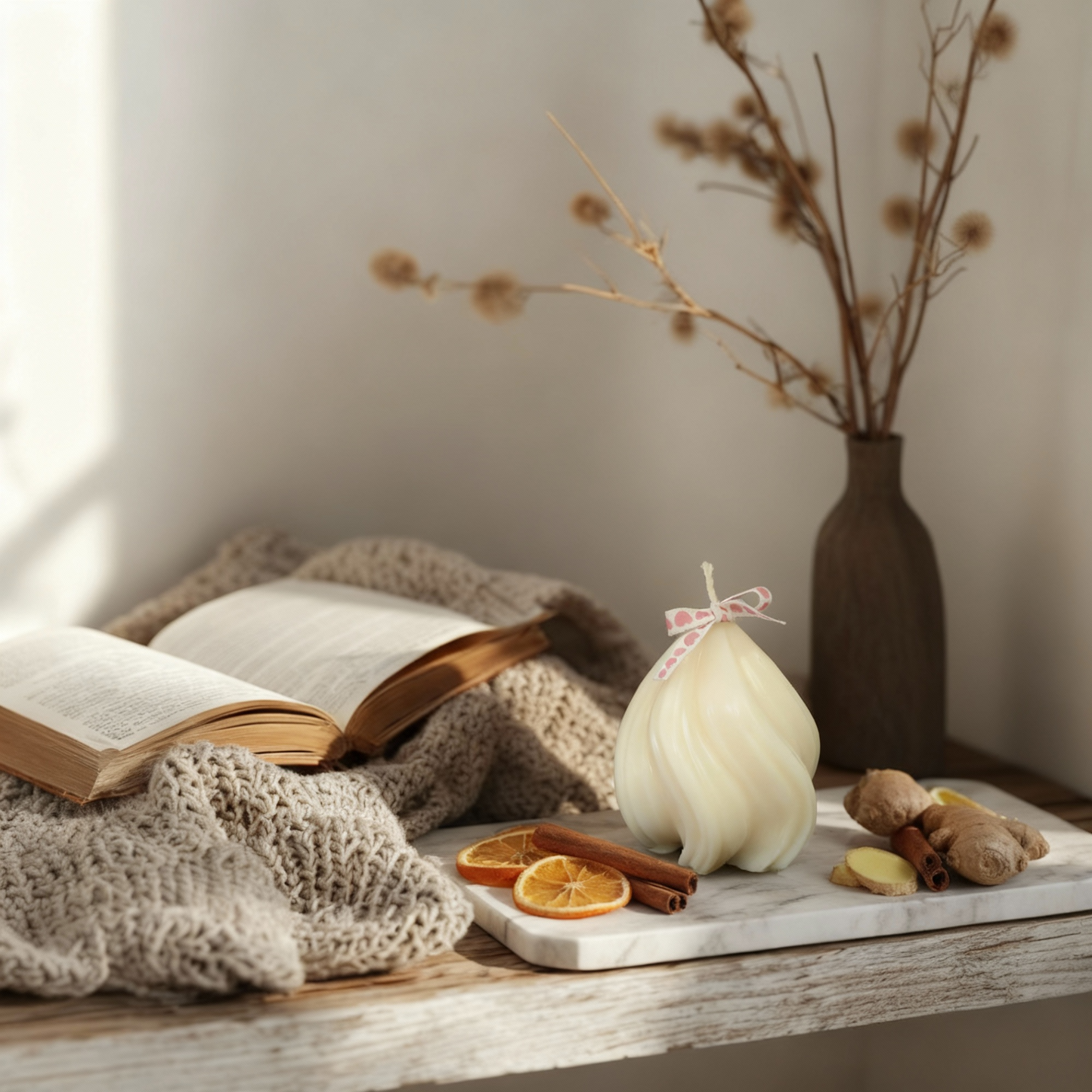 Citrus Groove: Scented Candles (White)