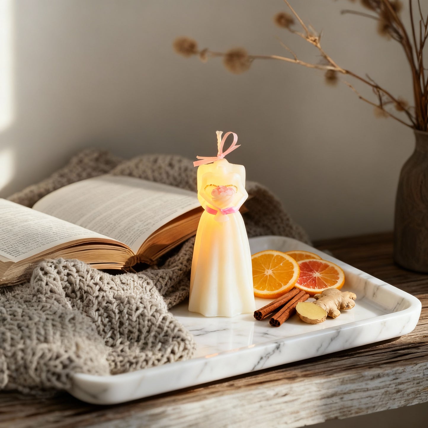 Citrus Groove: Scented Candles (White)
