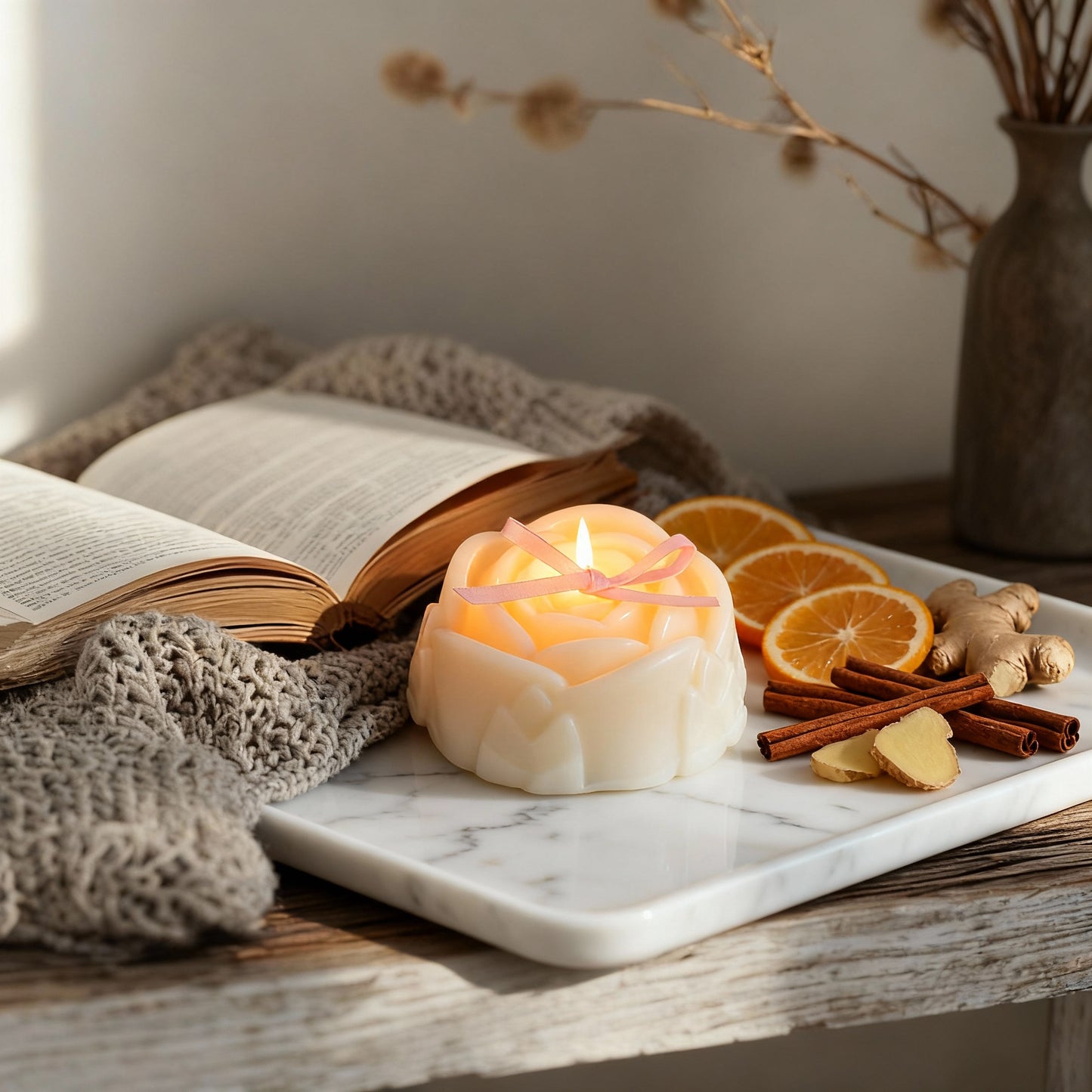 Citrus Groove: Scented Candles (White)