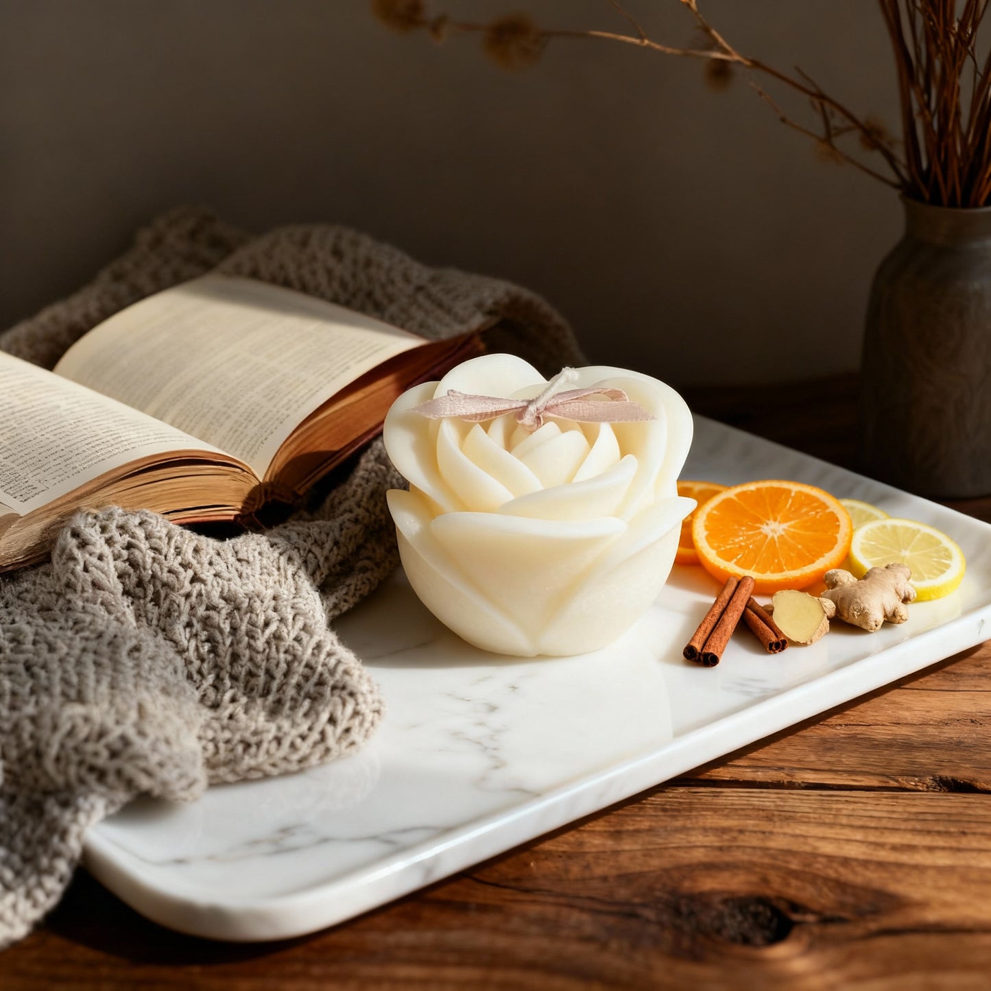 Citrus Groove: Scented Candles (White)