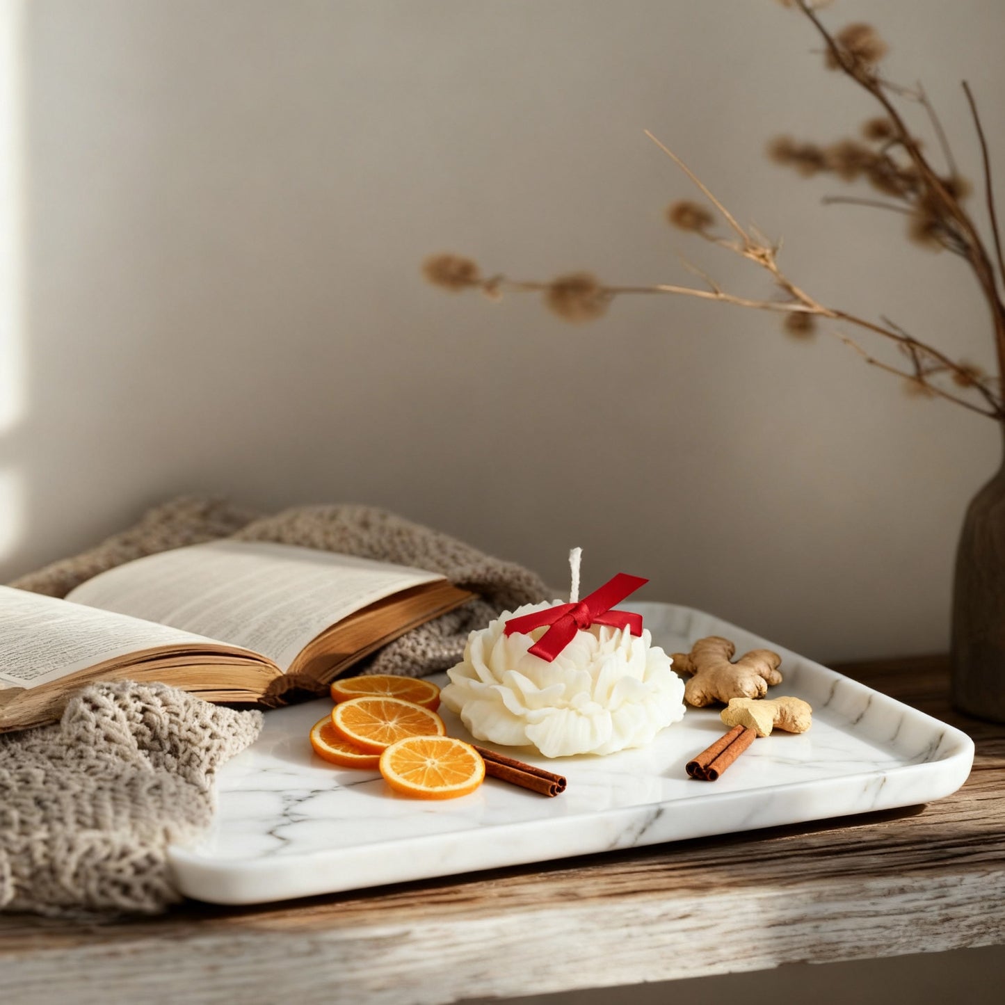 Citrus Groove: Scented Candles (White)