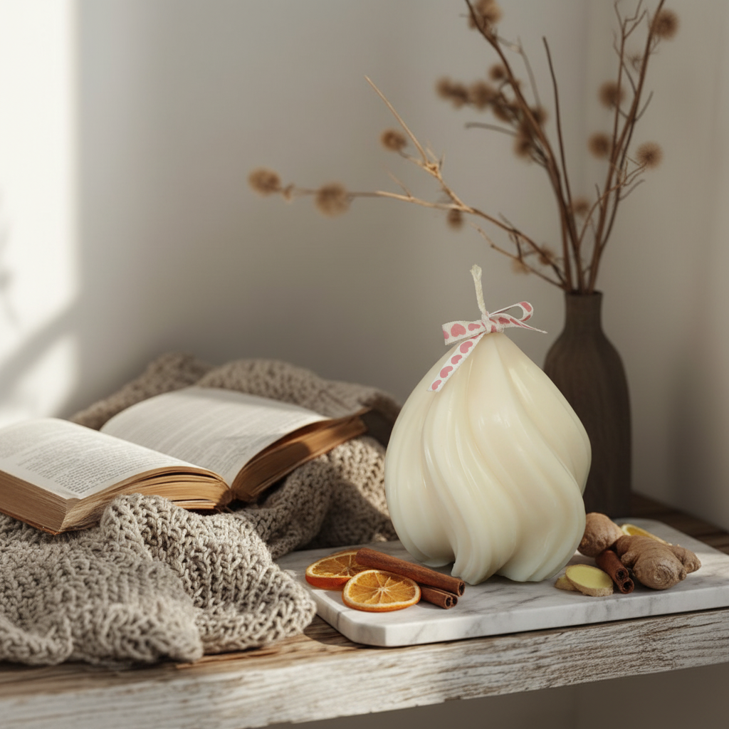 Citrus Groove: Scented Candles (White)