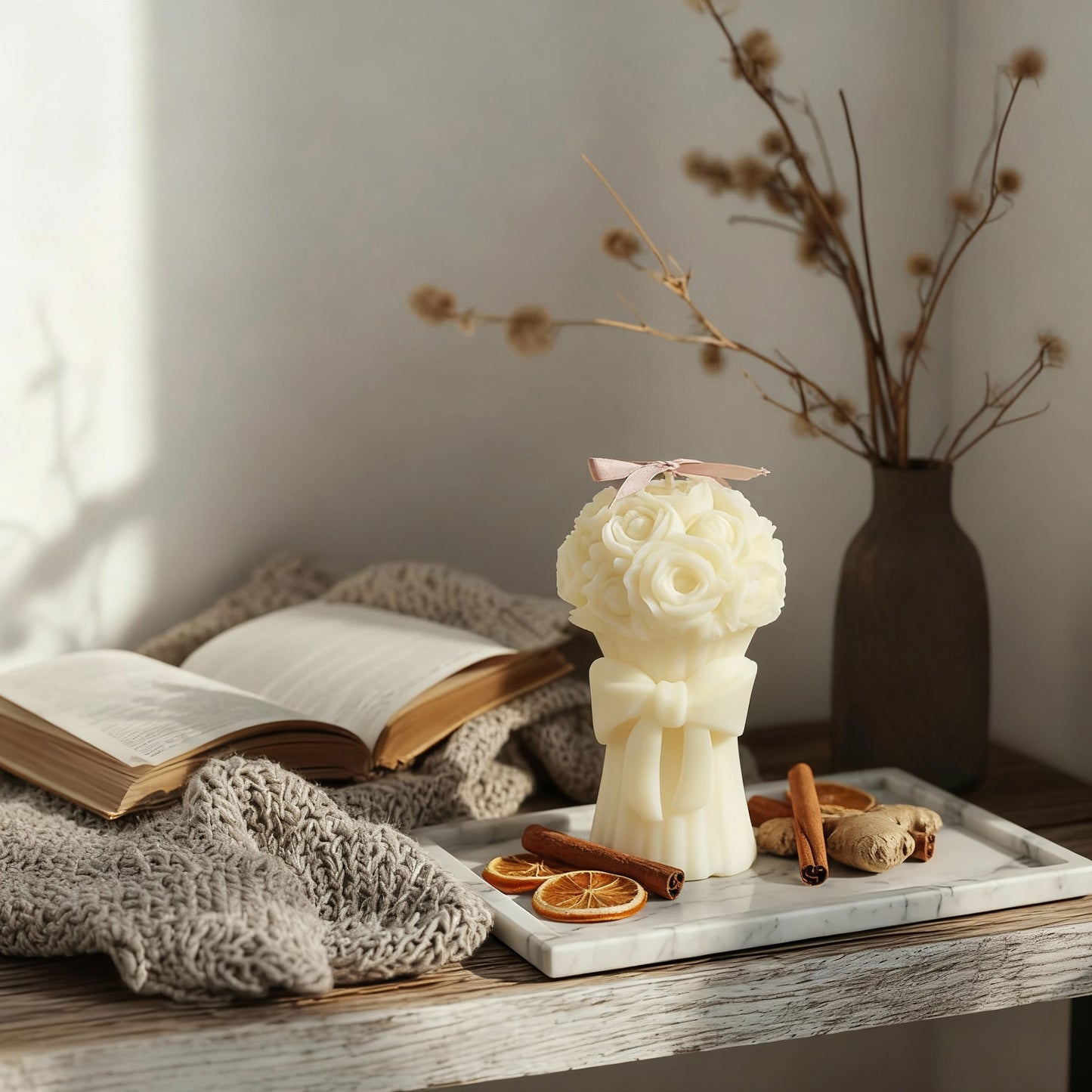 Citrus Groove: Scented Candles (White)